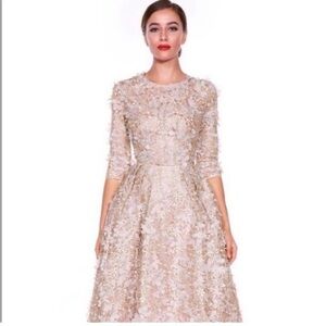 Le Lis 3D Floral Lace Blush Pink Dress